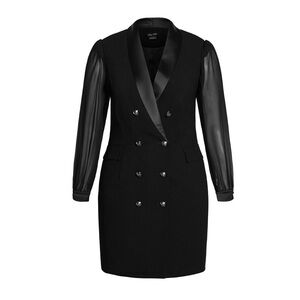 City Chic Black Double-Breasted Dress